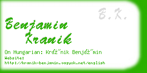 benjamin kranik business card